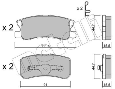 Brake Pad Set, disc brake METELLI 22-0400-0