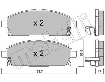 Brake Pad Set, disc brake METELLI 22-0406-1