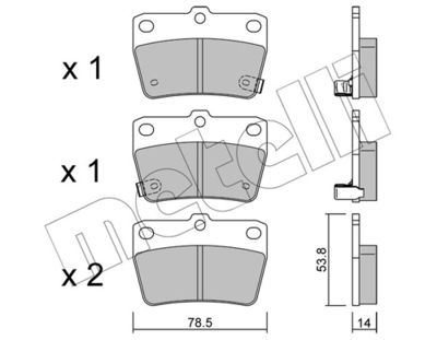 Brake Pad Set, disc brake METELLI 22-0431-0