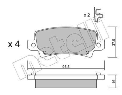 Brake Pad Set, disc brake METELLI 22-0447-0