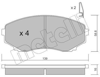 Brake Pad Set, disc brake METELLI 22-0477-0