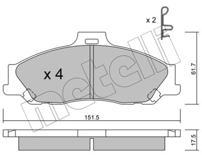 Brake Pad Set, disc brake METELLI 22-0479-0