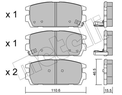 Brake Pad Set, disc brake METELLI 22-0507-0