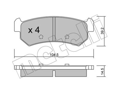 Brake Pad Set, disc brake METELLI 22-0511-0