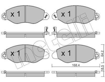 Brake Pad Set, disc brake METELLI 22-0536-0