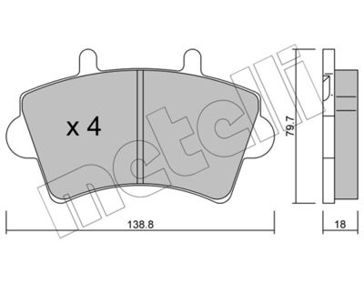 Brake Pad Set, disc brake METELLI 22-0545-0