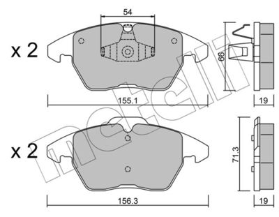 Brake Pad Set, disc brake METELLI 22-0548-1