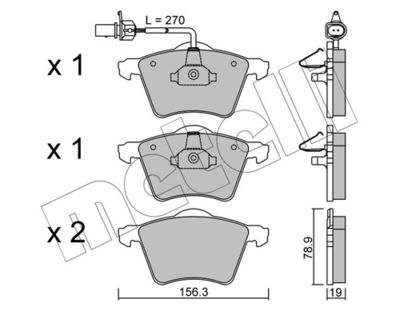 Brake Pad Set, disc brake METELLI 22-0550-0