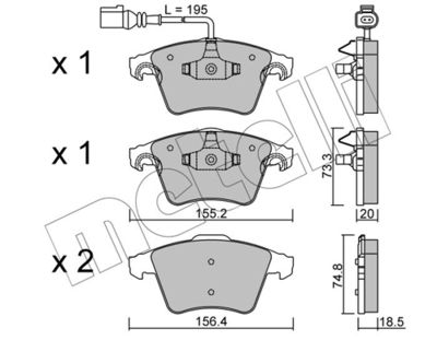 Brake Pad Set, disc brake METELLI 22-0552-0