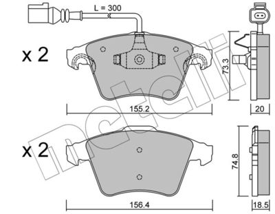 Brake Pad Set, disc brake METELLI 22-0552-2