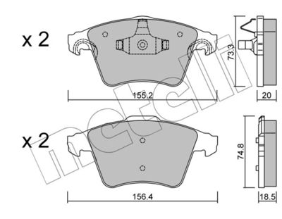 Brake Pad Set, disc brake METELLI 22-0552-3