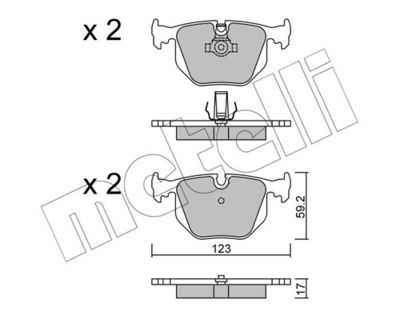 Brake Pad Set, disc brake METELLI 22-0560-0