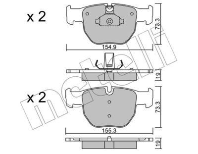 Brake Pad Set, disc brake METELLI 22-0598-0