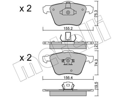 Brake Pad Set, disc brake METELLI 22-0599-0