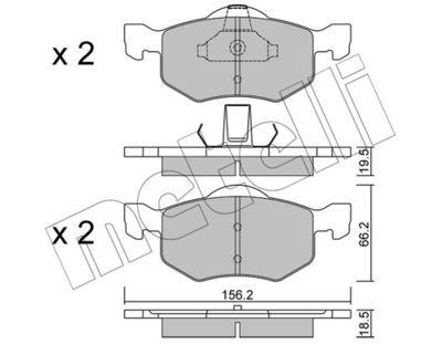 Brake Pad Set, disc brake METELLI 22-0609-0