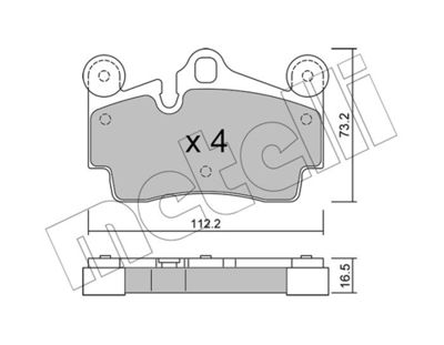 Brake Pad Set, disc brake METELLI 22-0655-0