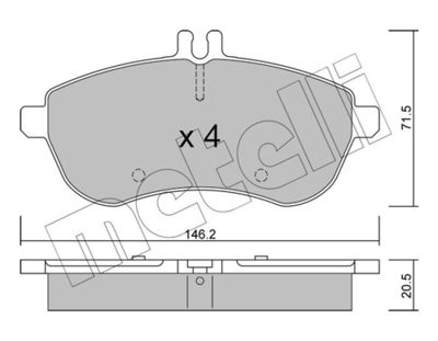 Brake Pad Set, disc brake METELLI 22-0665-0