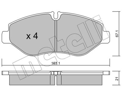 Brake Pad Set, disc brake METELLI 22-0671-1