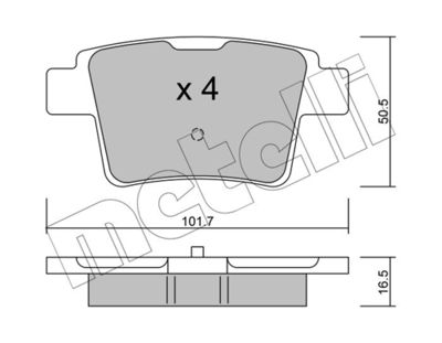 Brake Pad Set, disc brake METELLI 22-0677-0