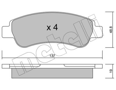 Brake Pad Set, disc brake METELLI 22-0710-0