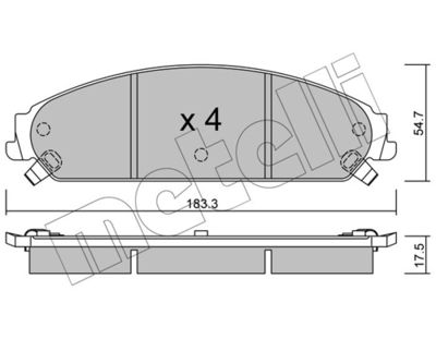 Brake Pad Set, disc brake METELLI 22-0717-0