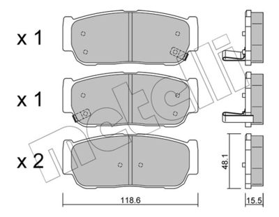 Brake Pad Set, disc brake METELLI 22-0727-0