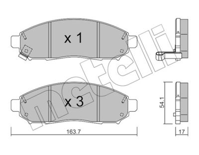 Brake Pad Set, disc brake METELLI 22-0743-0