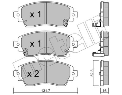 Brake Pad Set, disc brake METELLI 22-0750-0