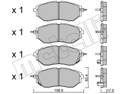 Brake Pad Set, disc brake METELLI 22-0763-0