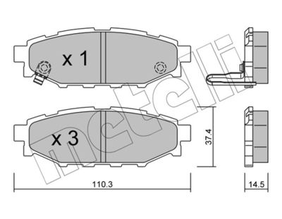 Brake Pad Set, disc brake METELLI 22-0764-0