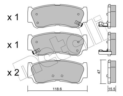 Brake Pad Set, disc brake METELLI 22-0788-0