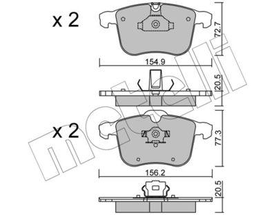 Brake Pad Set, disc brake METELLI 22-0813-0