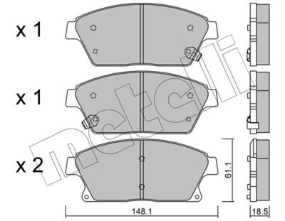 Brake Pad Set, disc brake METELLI 22-0839-0