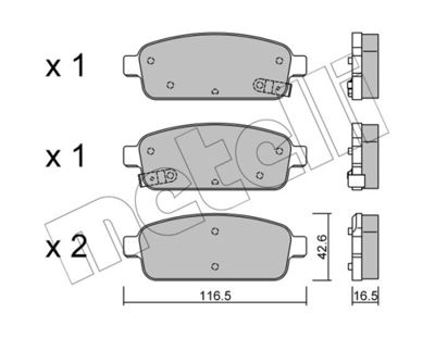 Brake Pad Set, disc brake METELLI 22-0840-0