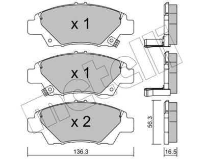 Brake Pad Set, disc brake METELLI 22-0865-0