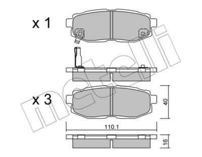 Brake Pad Set, disc brake METELLI 22-0875-0