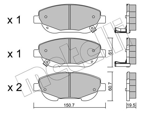 METELLI 22-0879-0 Brake Pad Set, disc brake