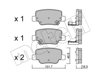 Brake Pad Set, disc brake METELLI 22-0880-0