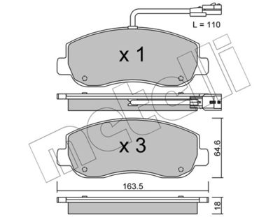 Brake Pad Set, disc brake METELLI 22-0898-0