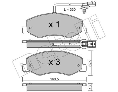 Brake Pad Set, disc brake METELLI 22-0900-0