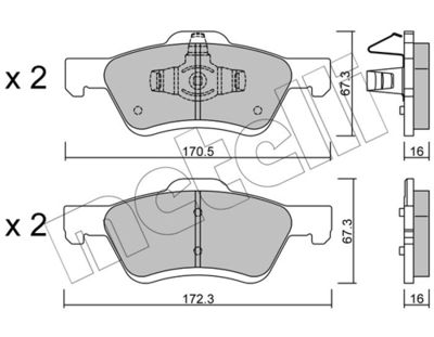 Brake Pad Set, disc brake METELLI 22-0906-0