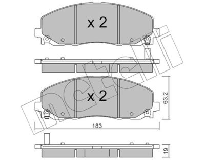 Brake Pad Set, disc brake METELLI 22-0946-0