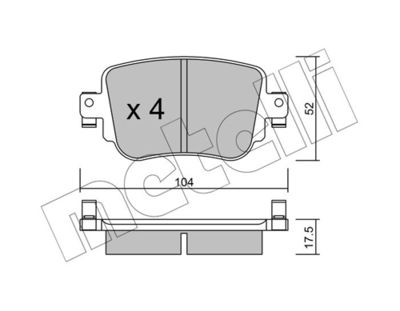 Brake Pad Set, disc brake METELLI 22-0980-0