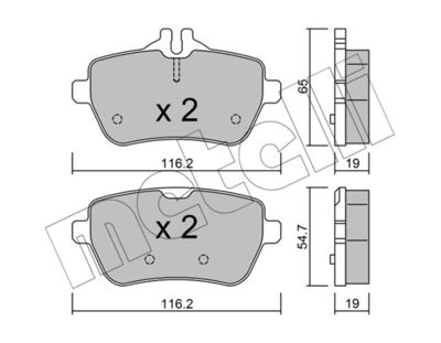 Brake Pad Set, disc brake METELLI 22-1022-0