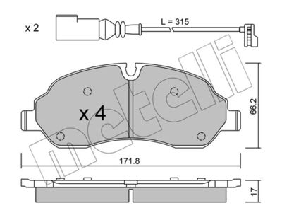 Brake Pad Set, disc brake METELLI 22-1032-0