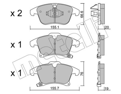 Brake Pad Set, disc brake METELLI 22-1039-0