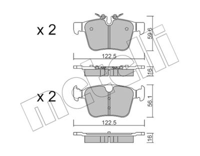 Brake Pad Set, disc brake METELLI 22-1122-0