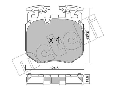 Brake Pad Set, disc brake METELLI 22-1147-0