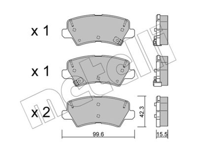 Brake Pad Set, disc brake METELLI 22-1166-0