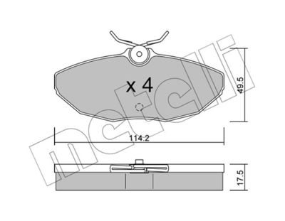 Brake Pad Set, disc brake METELLI 22-1190-0